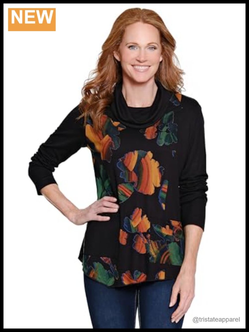 Womens Fall Knit Cowl Neck Long Sleeve Popover Tunic Top